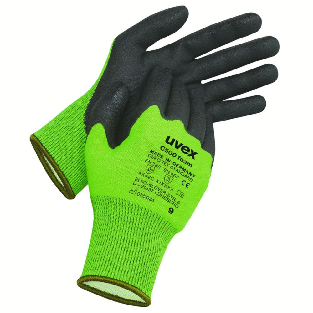 Uvex Protection Gloves C500 Foam, Size 11, Cord-HS, ca. 27 cm, Type 60494, Pair


