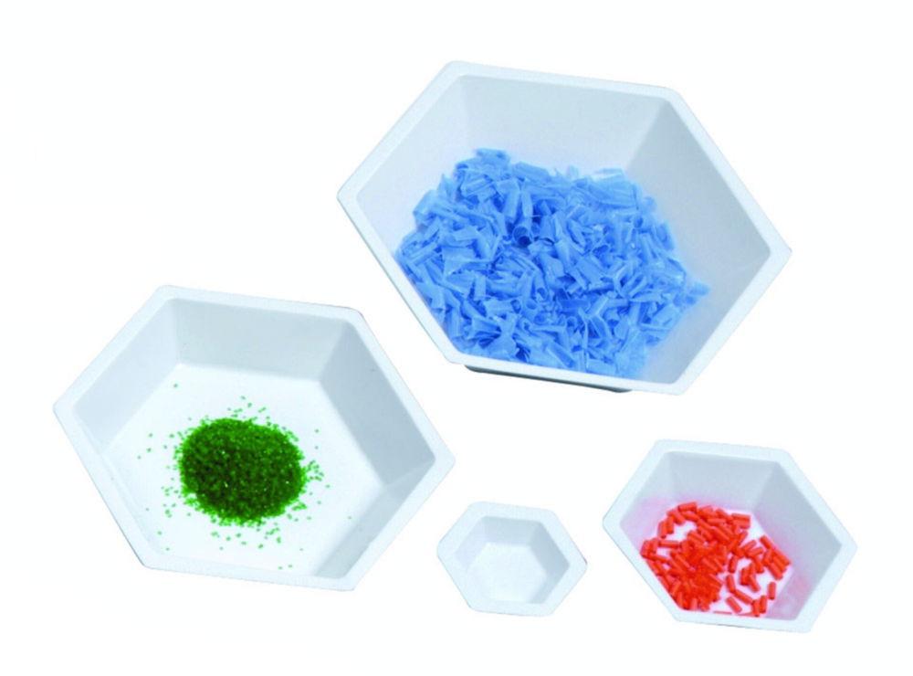 LLG Hexagonal Weighing Boats, Small Ø Oben 38mm, Ø Unten 25mm, PS, Antistatic, Pack of 500