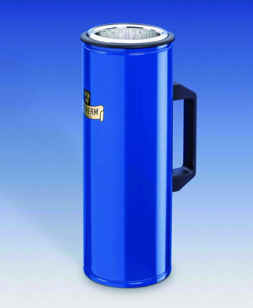 KGW Schieder Dewar Flask Type G 18 C 2.5 Ltr. Blue Coated Aluminium Case, 290x110 mm, Cylindrical Shape, with Handle