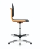 Laboratory chair Labsit 3 Leatherette Magic 9588, black MG01 seat orange, with glides and Foot ring