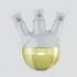Ground neck flask with 3 joints, angled side arm, center neck: NS 29/32, side neck(s): NS 14/23, 500 ml