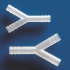 Tubing connector, PP "Y" shape, 4-5 mm