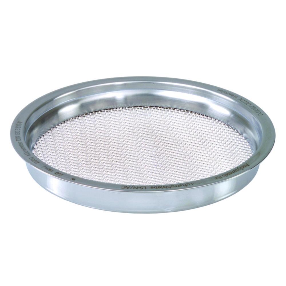 Air draft sieve 203 x 28 mm 224 µm mw., with stainless steel frame incl. certificate 2.1 acc. DIN EN 10 204