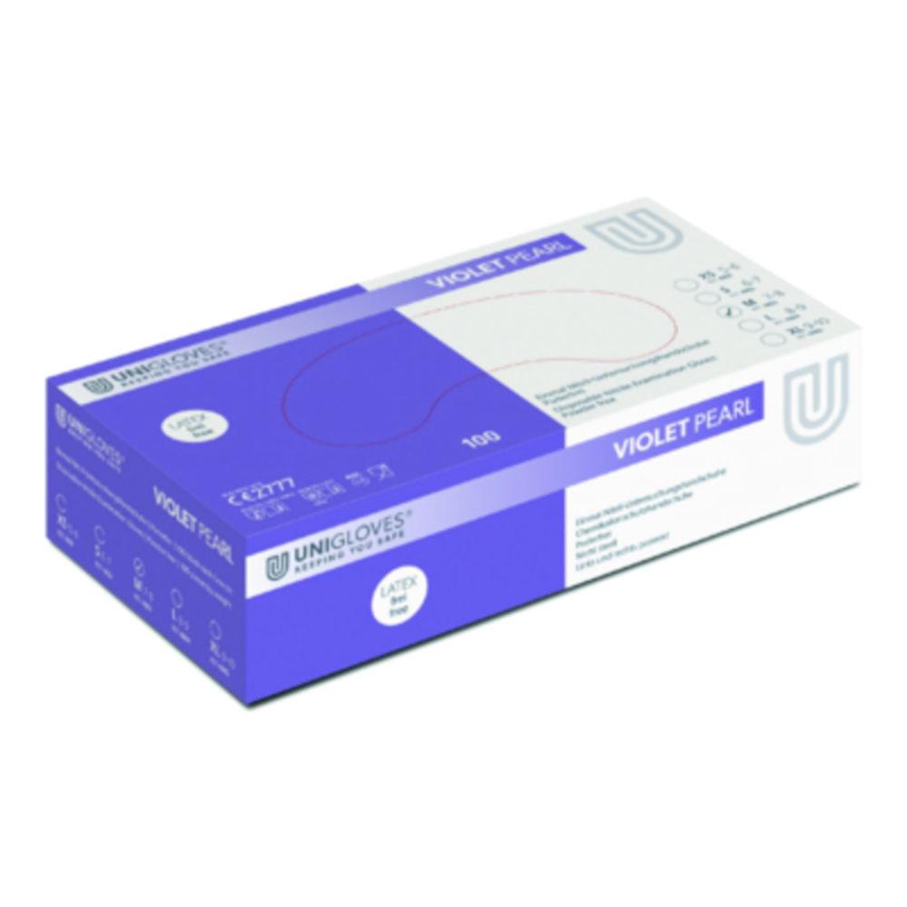 Unigloves Nitrile Gloves Violet Pearl Size L (9) Violet,latex/powder Free,Non Sterile,Rolling Edges Micro-Roughened Finger Tips, Pack of 100